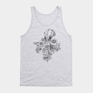 Retro Futurism Steampunk Adventure Octopus 1 Tank Top